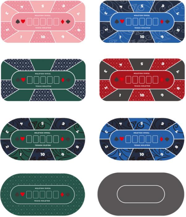 Exibição de estilo de tapete de jogo de pôquer