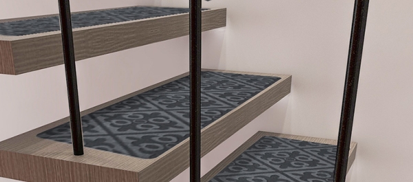 Diagrama de exibição do tapete da escada