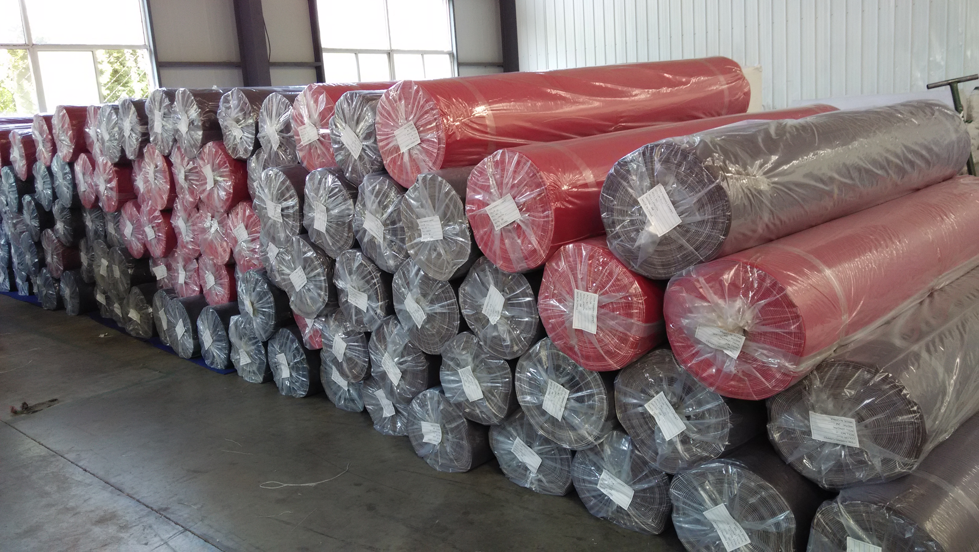 Empilhamento de produtos de carpete