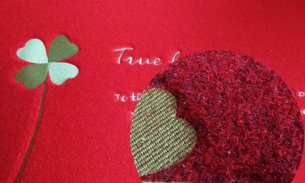 Superf&iacute;cie do tapete de porta bordado