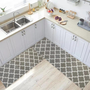 Conjunto de tapete de cozinha anti-fadiga impressa tapete de cozinha à prova d'água para piso PVC para pia em casa cozinha
