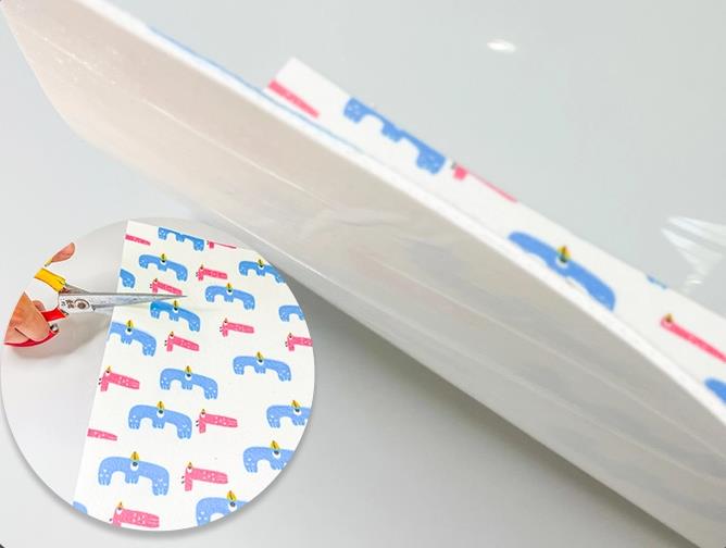 A emenda das almofadas infantis pode ser cortada