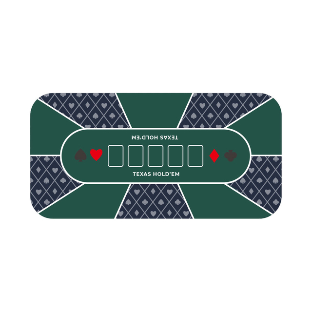 Texas Poker Table Tapete de tapete verde azul, adequado para xadrez de hotéis familiares e entretenimento da sala de cartas